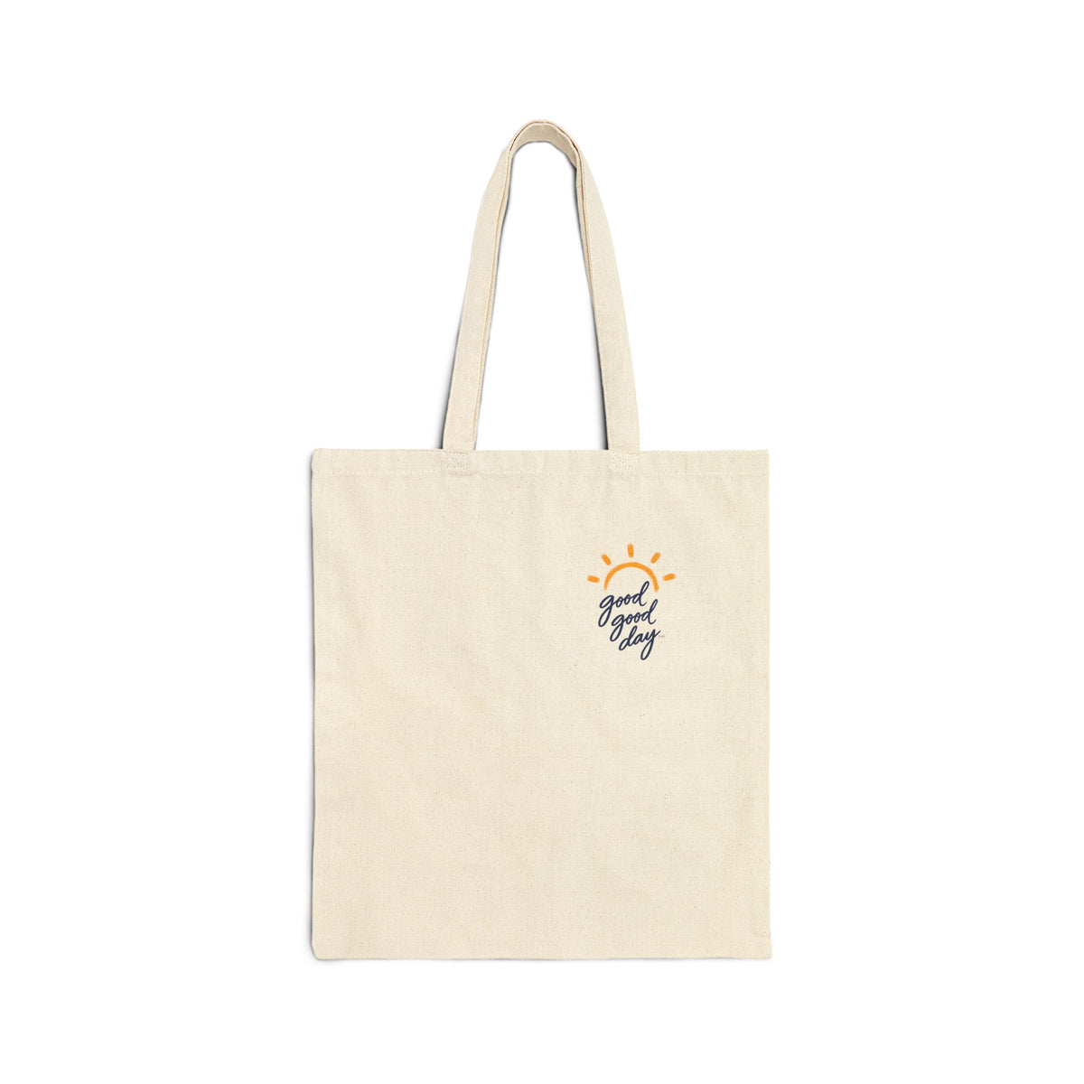 Canvas Tote Bag — "Good Vibes Only" Sun Graphic Eco Shopper