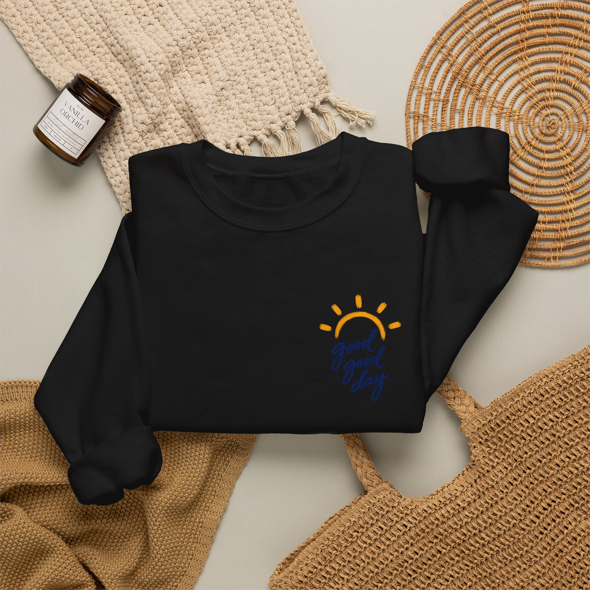 Crewneck Sweatshirt - "Good Day" Sun Graphic