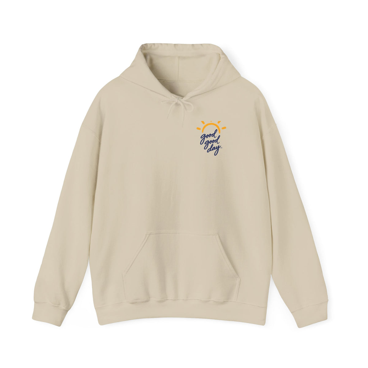 Hoodie — 'Good Vibes' Minimal Sun Chest Graphic