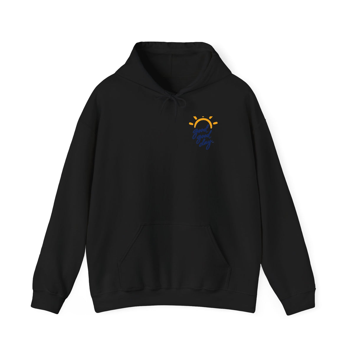 Hoodie — 'Good Vibes' Minimal Sun Chest Graphic