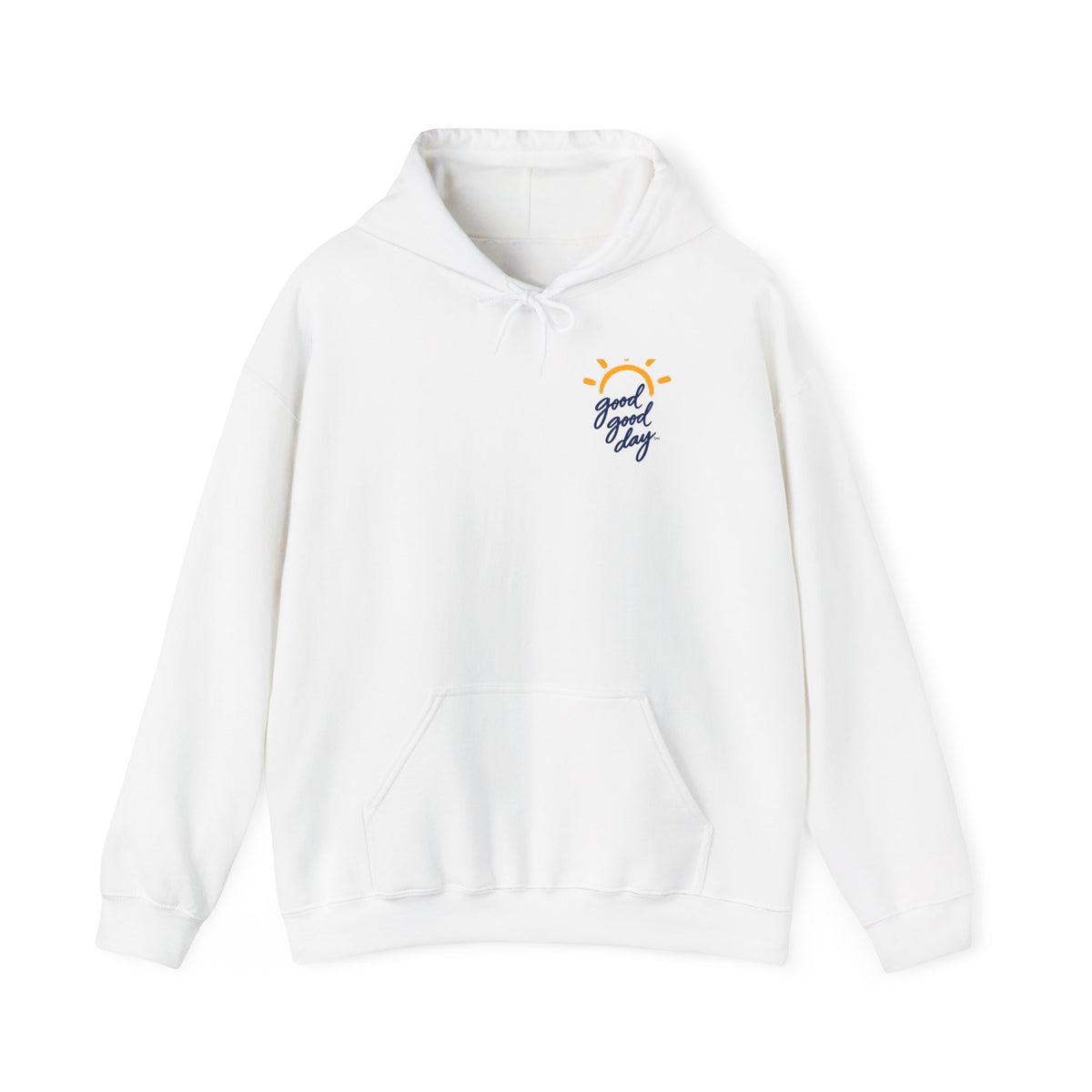Hoodie — 'Good Vibes' Minimal Sun Chest Graphic