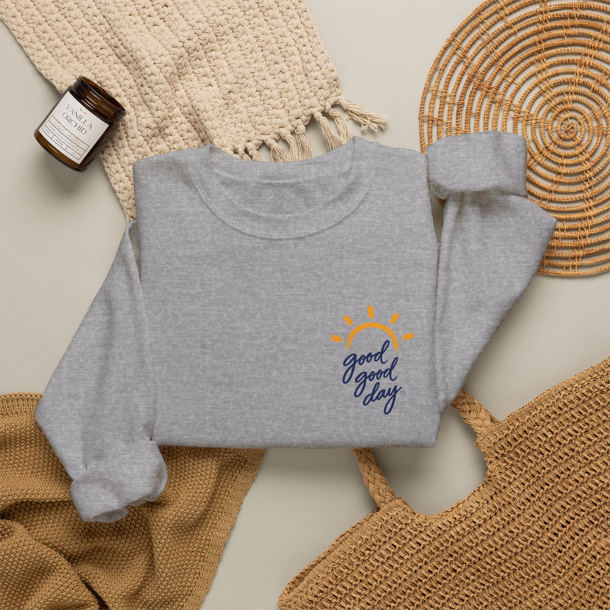 Crewneck Sweatshirt - "Good Day" Sun Graphic
