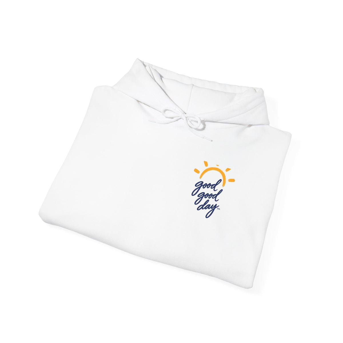 Hoodie — 'Good Vibes' Minimal Sun Chest Graphic